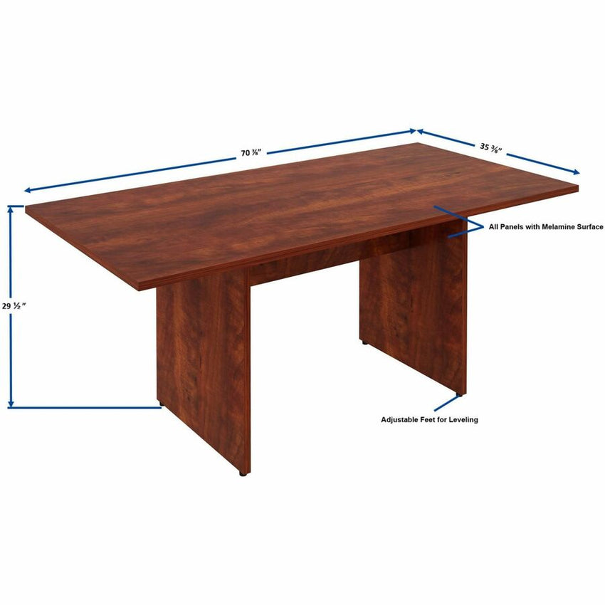 Lorell Essentials Rectangular Modular Conference Table Cherry 70.88"W x 35.38"D x 29.50"H (LLR - LLR87374) - SchoolOutlet