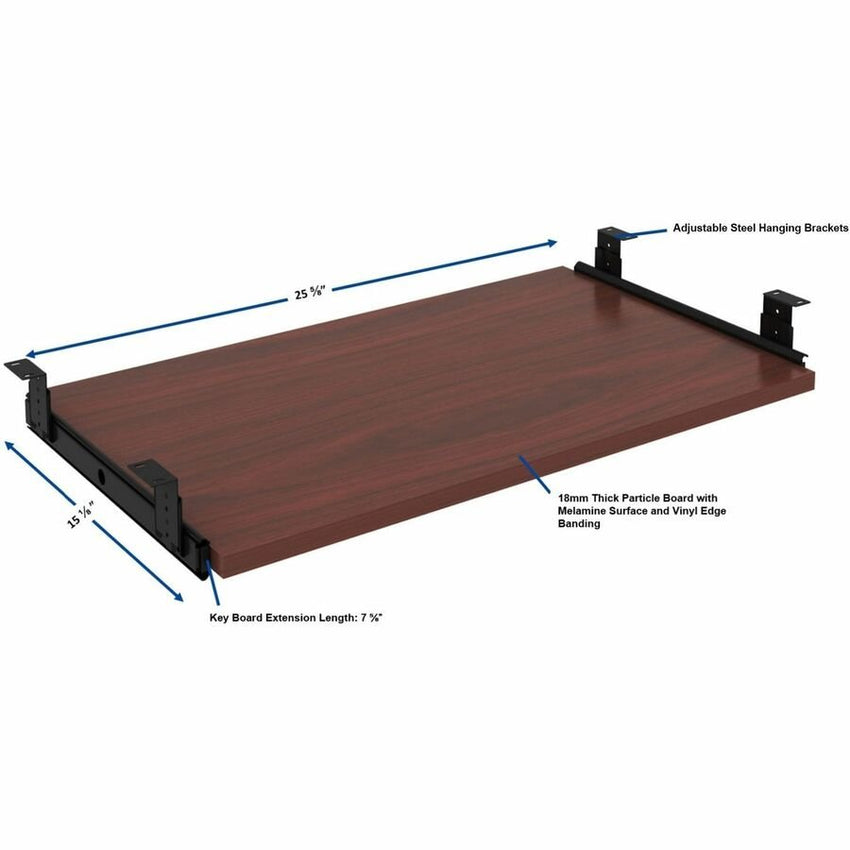 Lorell Essentials Universal Keyboard Tray Desk Mountable 25.6"W x 15.1"L x 0.75"H (LLR - LLR8752X) - SchoolOutlet