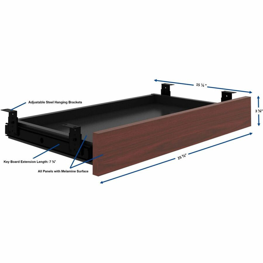 Lorell Essentials Universal Center Desk Drawer Mahogany Laminate (LLR - LLR8752X) - SchoolOutlet