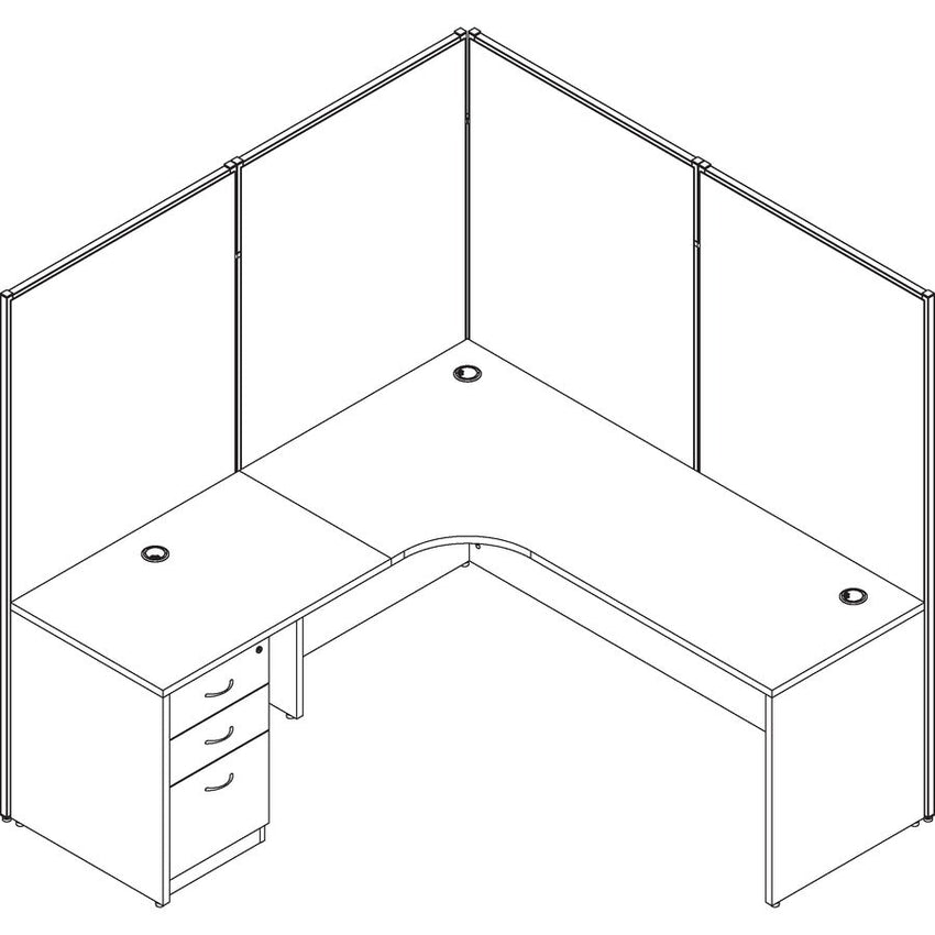 Lorell 180 - Degree Straight Panel Connectors Aluminum Panel Connector Set (LLR - LLR90259) - SchoolOutlet