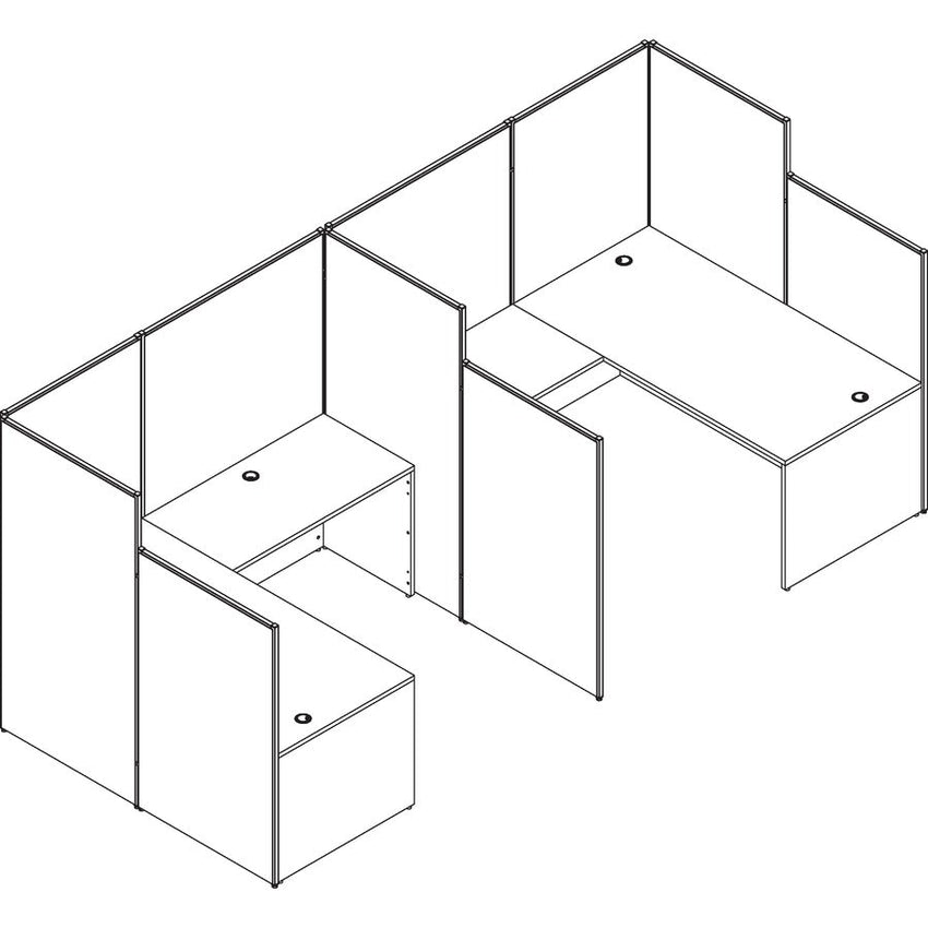 Lorell 180 - Degree Straight Panel Connectors Aluminum Panel Connector Set (LLR - LLR90259) - SchoolOutlet
