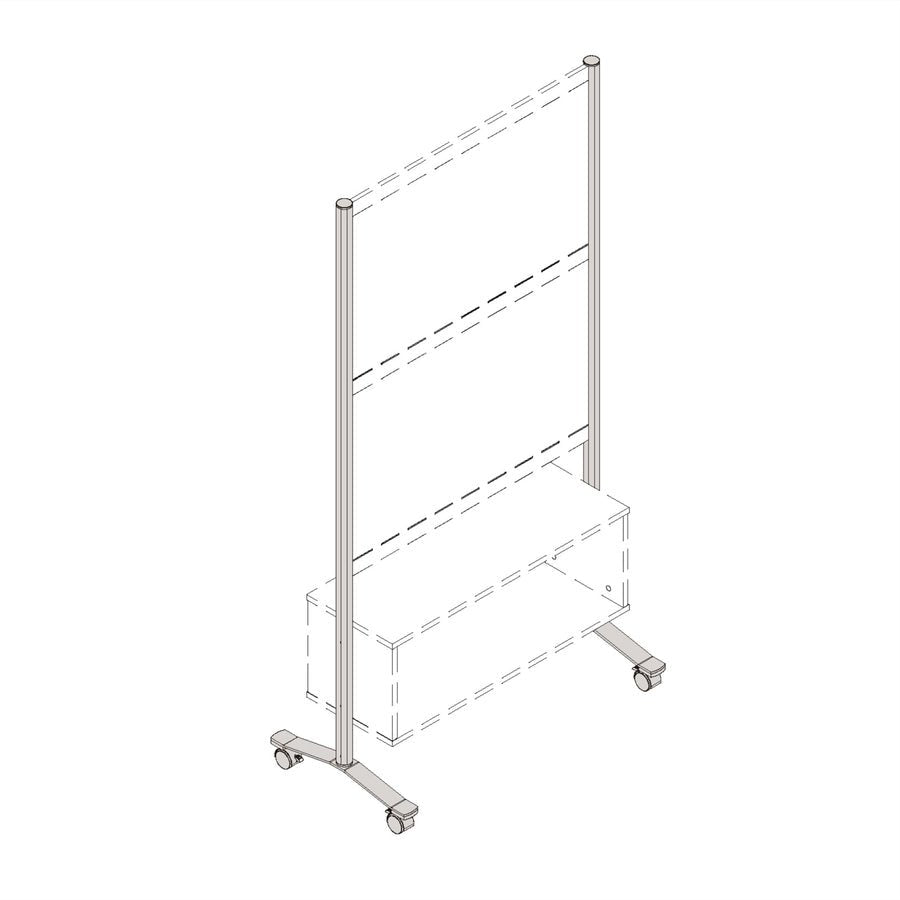 Lorell Adaptable Panel Legs for Configuration 18.75"W x 2"D x 70.87"H Silver (LLR - LLR90271) - SchoolOutlet