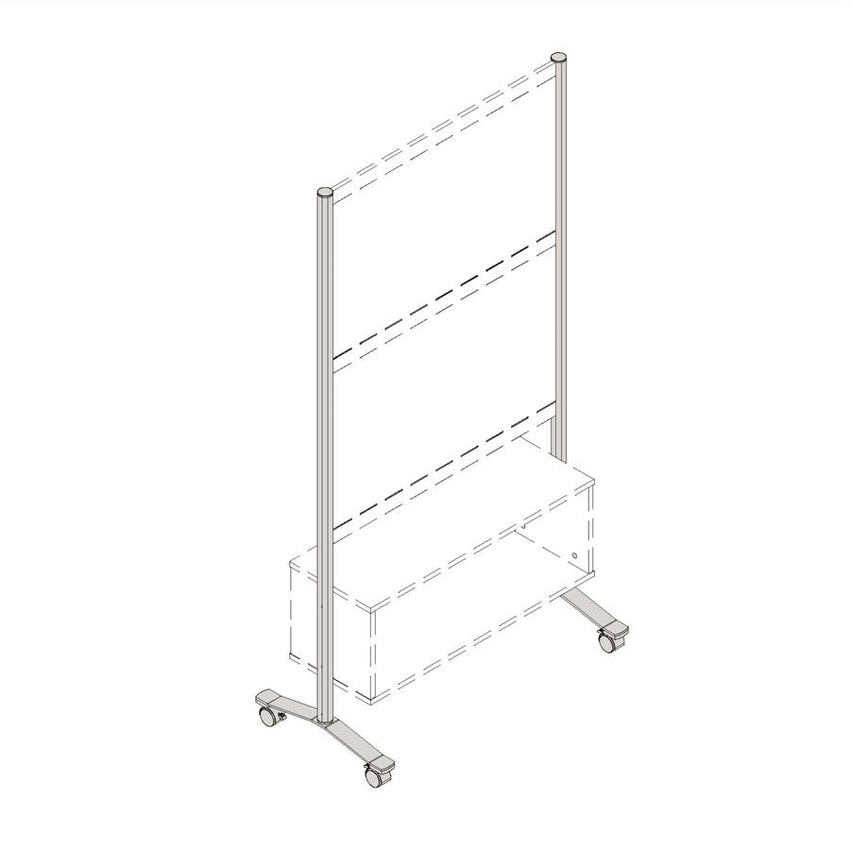 Lorell Adaptable Panel Legs for Configuration 18.75"W x 2"D x 70.87"H Silver (LLR - LLR90271) - SchoolOutlet