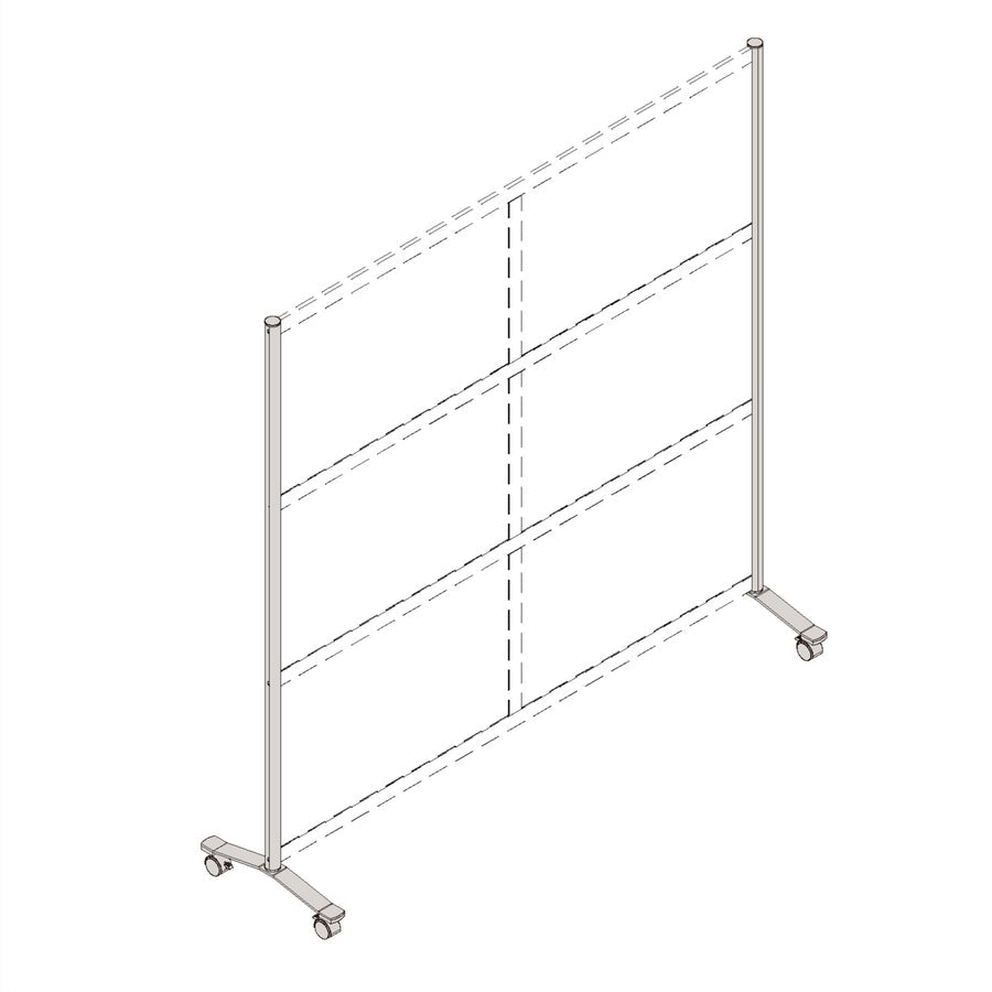 Lorell Adaptable Panel Legs for Configuration 18.75"W x 2"D x 70.87"H Silver (LLR - LLR90271) - SchoolOutlet