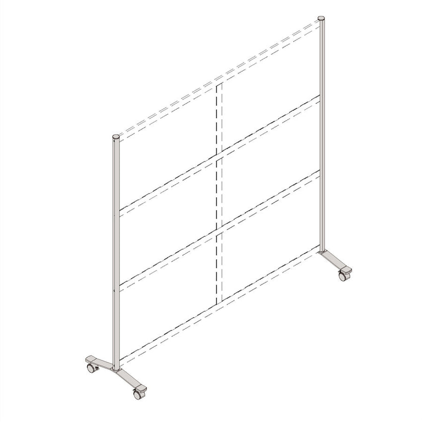 Lorell Adaptable Panel Legs for Configuration 18.75"W x 2"D x 70.87"H Silver (LLR - LLR90271) - SchoolOutlet