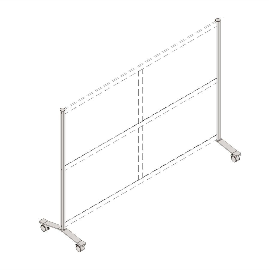 Lorell Adaptable Panel Legs for Configuration 18.75"W x 2"D x 48.37"H Silver (LLR - LLR90272) - SchoolOutlet