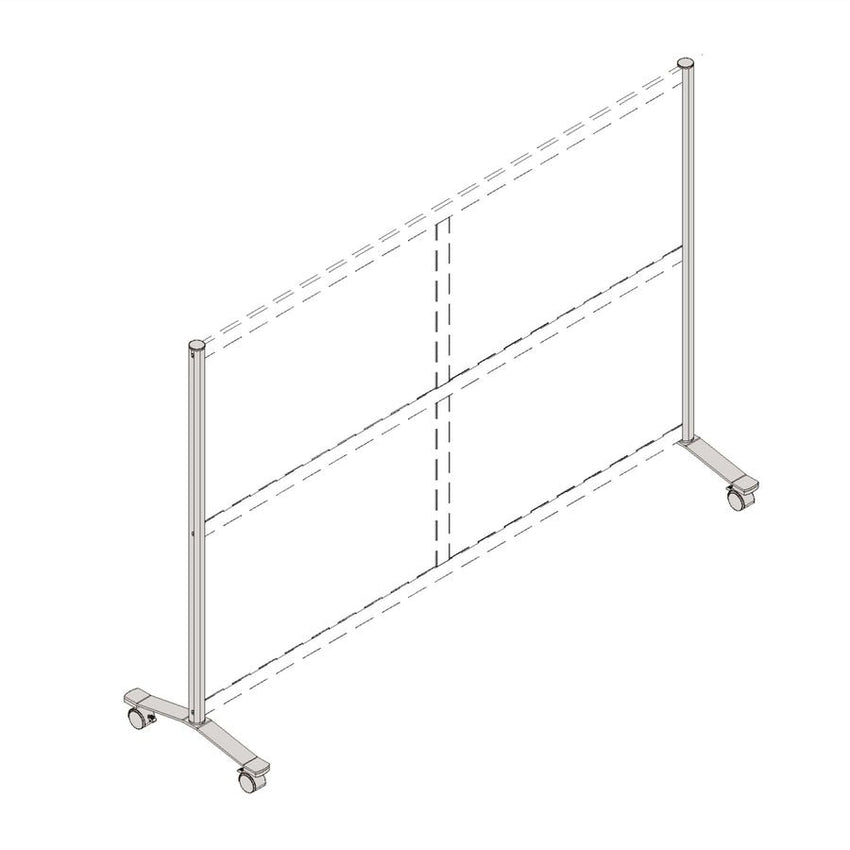 Lorell Adaptable Panel Legs for Configuration 18.75"W x 2"D x 48.37"H Silver (LLR - LLR90272) - SchoolOutlet