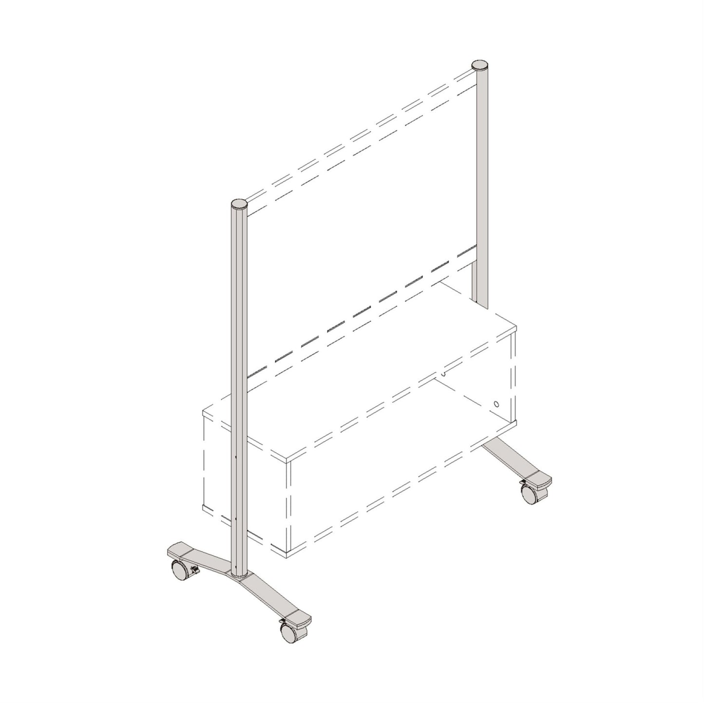 Lorell Adaptable Panel Legs for Configuration 18.75"W x 2"D x 48.37"H Silver (LLR - LLR90272) - SchoolOutlet