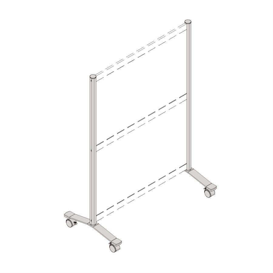 Lorell Adaptable Panel Legs for Configuration 18.75"W x 2"D x 48.37"H Silver (LLR - LLR90272) - SchoolOutlet