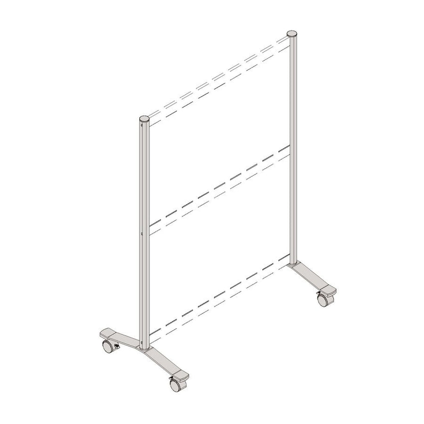 Lorell Adaptable Panel Legs for Configuration 18.75"W x 2"D x 48.37"H Silver (LLR - LLR90272) - SchoolOutlet