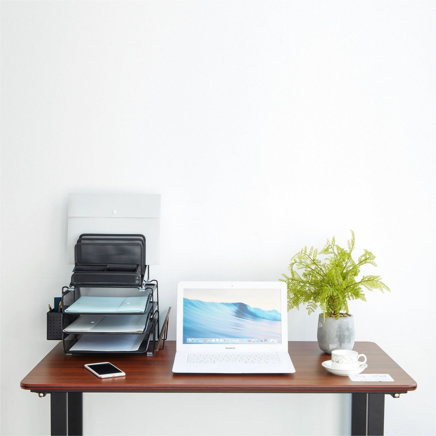 Lorell Black Mesh/Wire Divided 4 - Tier Desktop Organizer with Sliding File Trays (LLR - LLR95251) - SchoolOutlet