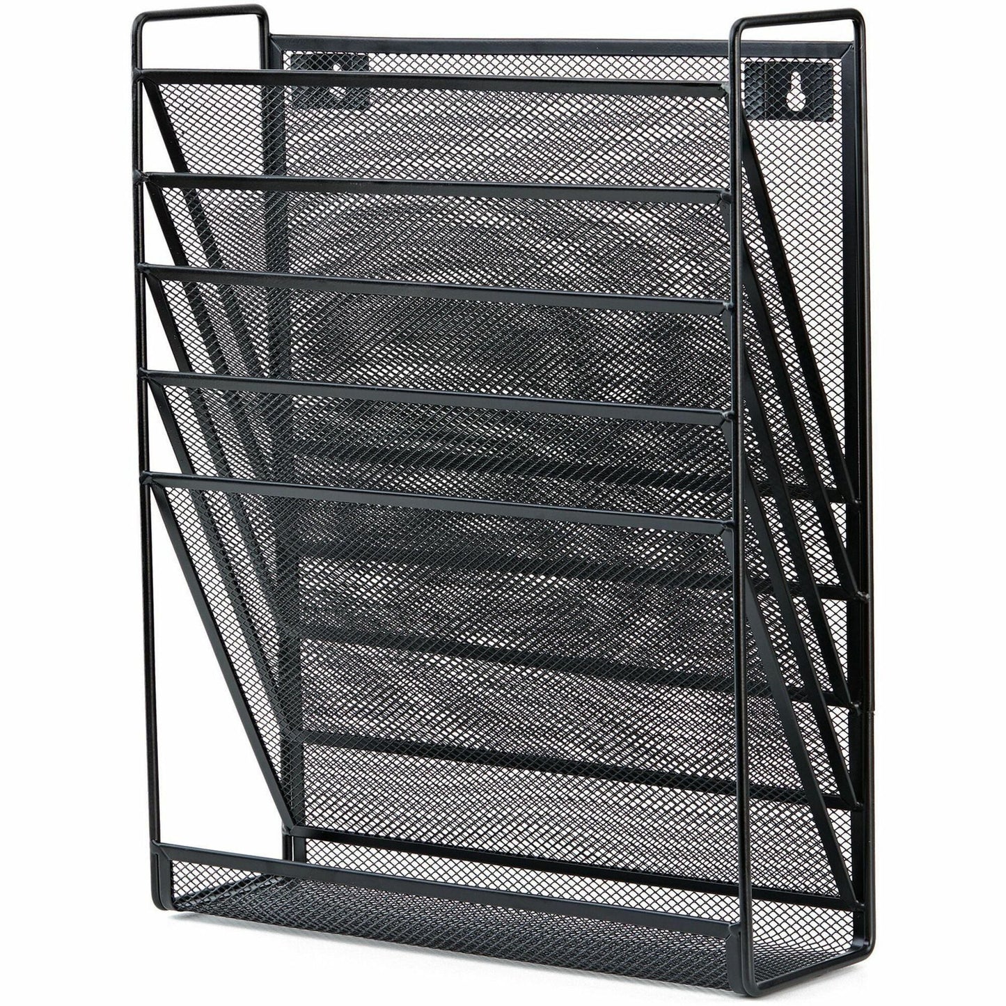 Lorell 5 - Pocket Steel Mesh Wall File Organizer Black (LLR - LLR95280) - SchoolOutlet
