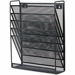 Lorell 5-Pocket Steel Mesh Wall File Organizer Black (LLR-LLR95280)