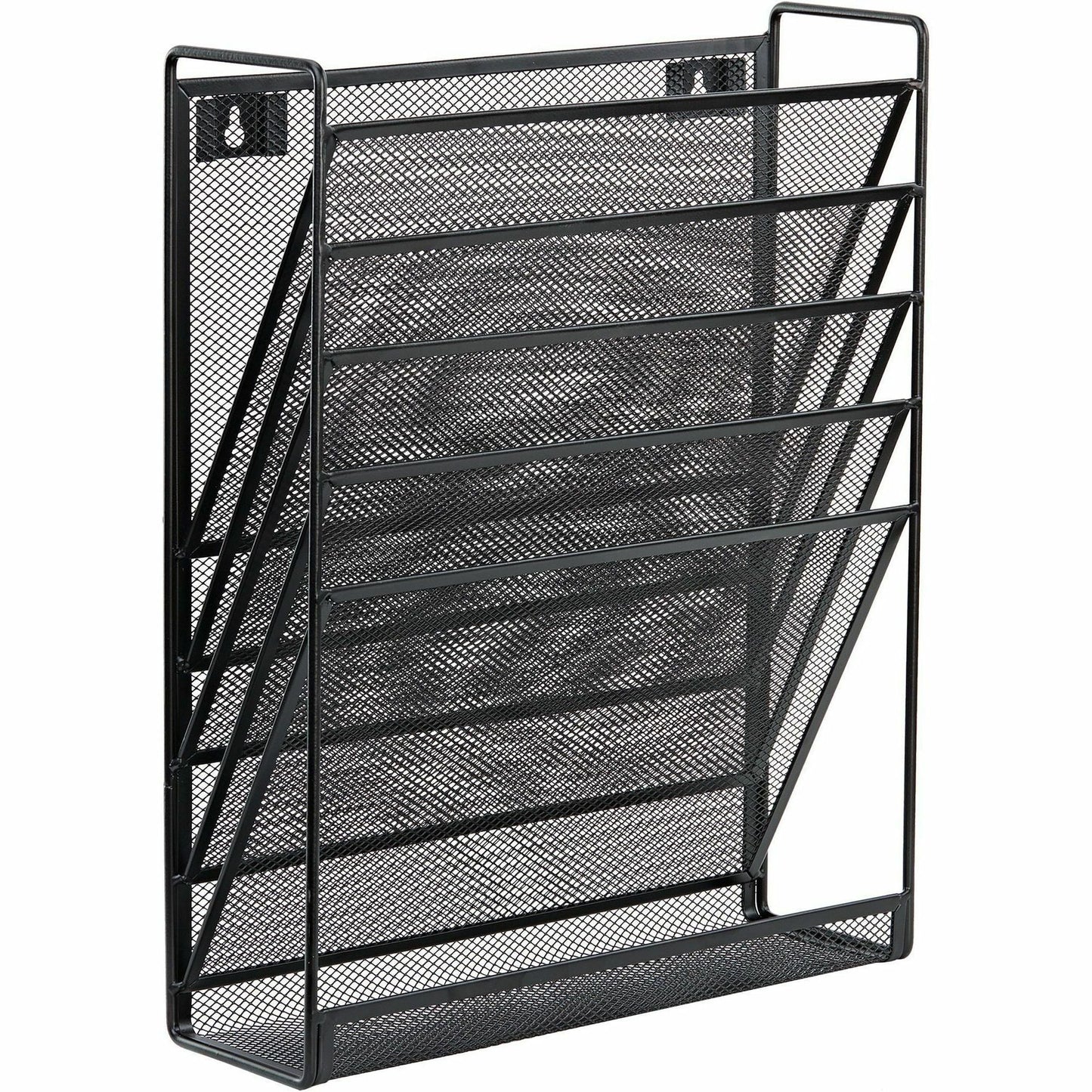 Lorell 5 - Pocket Steel Mesh Wall File Organizer Black (LLR - LLR95280) - SchoolOutlet