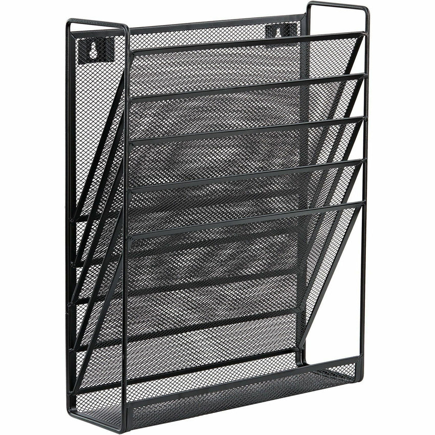 Lorell 5 - Pocket Steel Mesh Wall File Organizer Black (LLR - LLR95280) - SchoolOutlet