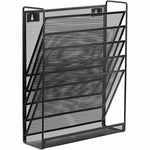 Lorell 5 - Pocket Steel Mesh Wall File Organizer Black (LLR - LLR95280) - SchoolOutlet