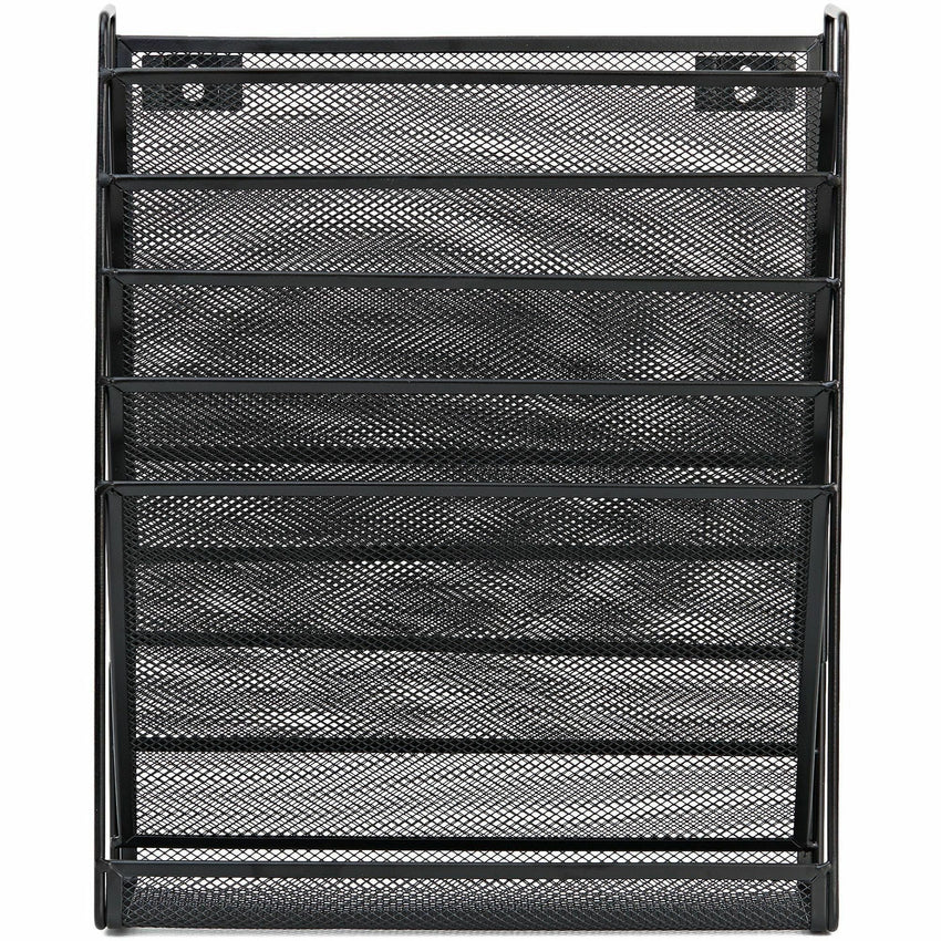 Lorell 5 - Pocket Steel Mesh Wall File Organizer Black (LLR - LLR95280) - SchoolOutlet