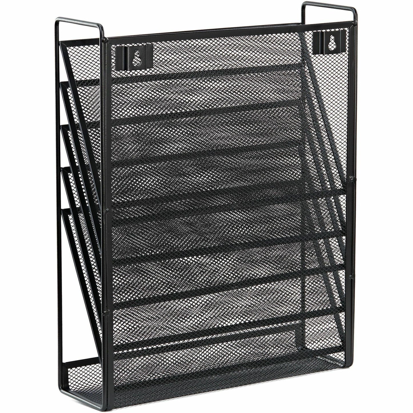 Lorell 5 - Pocket Steel Mesh Wall File Organizer Black (LLR - LLR95280) - SchoolOutlet