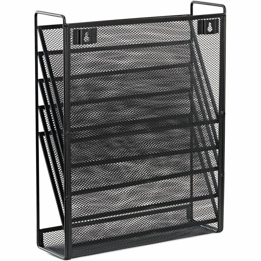 Lorell 5 - Pocket Steel Mesh Wall File Organizer Black (LLR - LLR95280) - SchoolOutlet