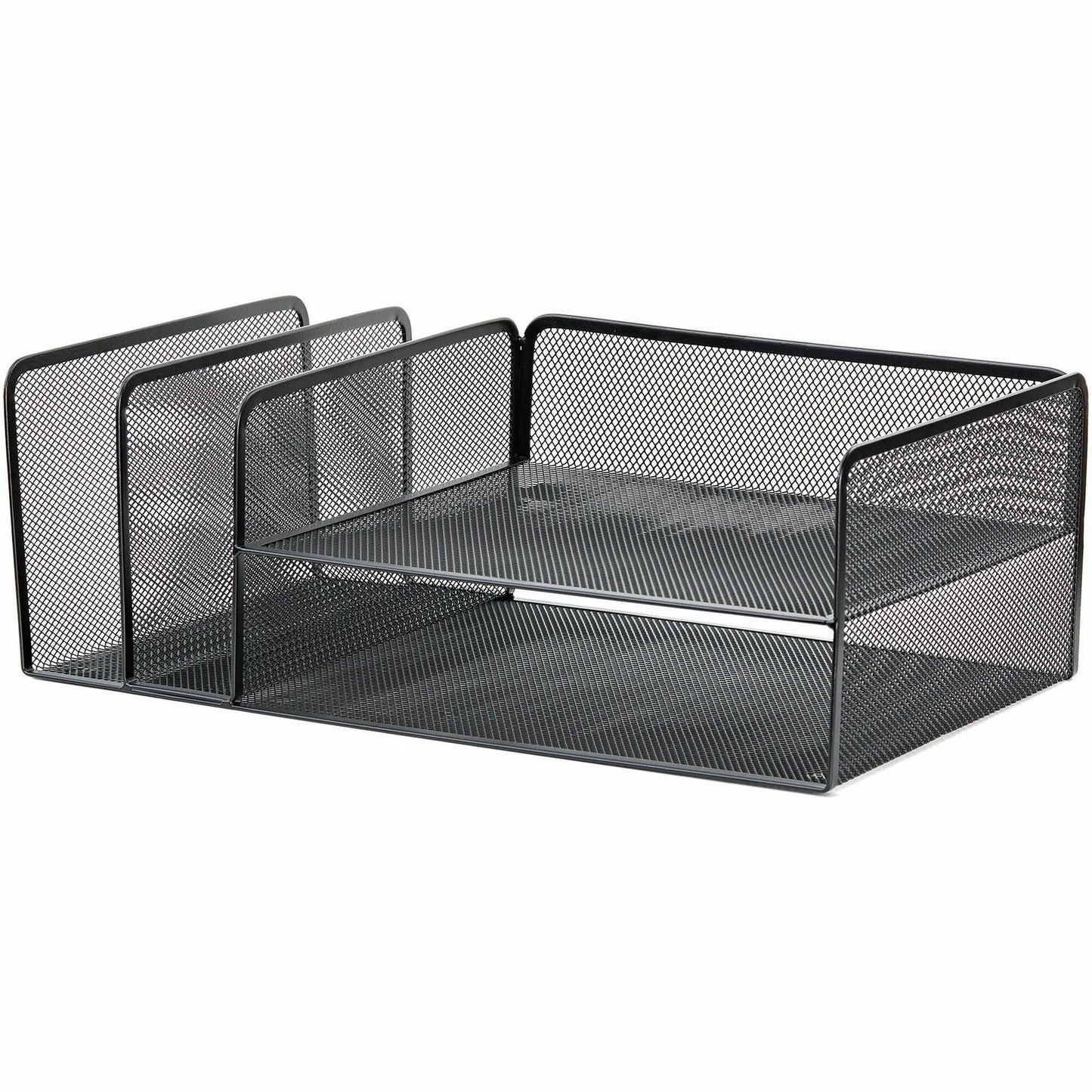 Lorell 4 - Tier File Organizer Steel Mesh Desktop Document Organizer Black (LLR - LLR95281) - SchoolOutlet