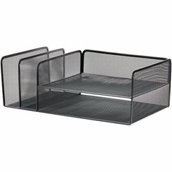 Lorell 4-Tier File Organizer Steel Mesh Desktop Document Organizer Black (LLR-LLR95281)