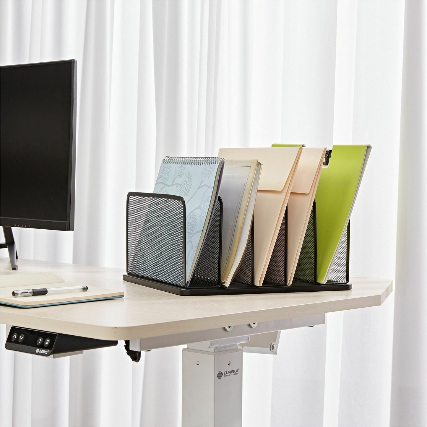 Lorell 5 - Tier Letter Tray Vertical Steel Mesh Document Organizer Black (LLR - LLR95282) - SchoolOutlet