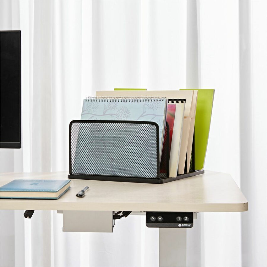 Lorell 5 - Tier Letter Tray Vertical Steel Mesh Document Organizer Black (LLR - LLR95282) - SchoolOutlet