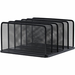 Lorell 5-Tier Letter Tray Vertical Steel Mesh Document Organizer Black (LLR-LLR95282)
