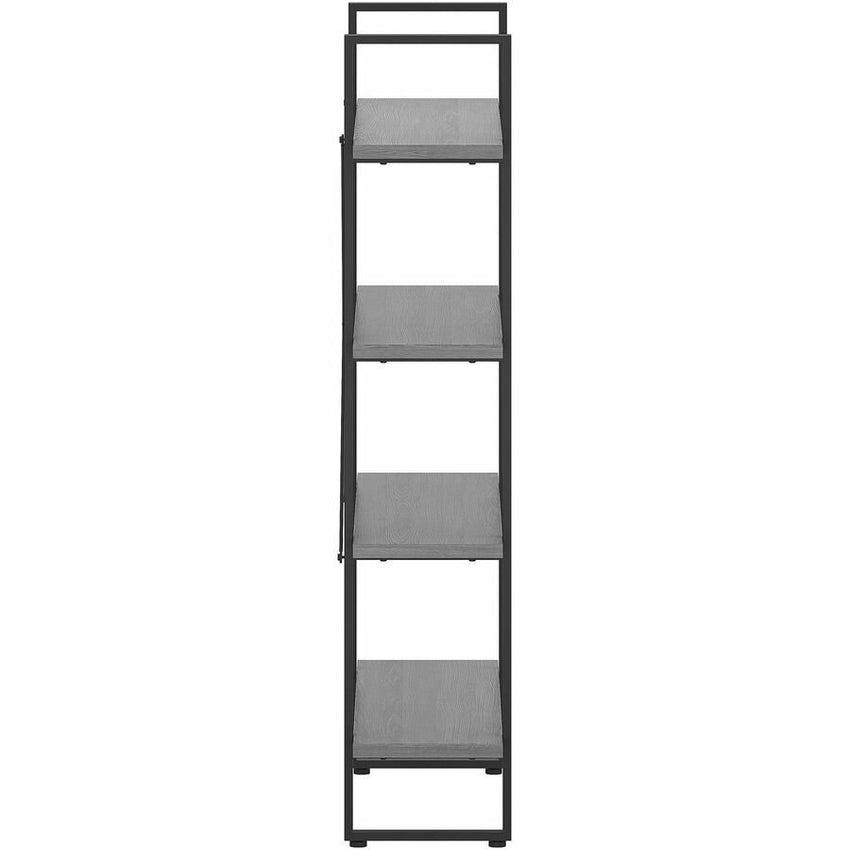 Lorell SOHO Rustic 4 - Shelf Metal Frame Bookcase 39.4"W x 11.8"D x 57.5"H (LLR - LLR976X) - SchoolOutlet