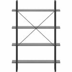 Lorell SOHO Rustic 4 - Shelf Metal Frame Bookcase 39.4