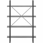 Lorell SOHO Rustic 4 - Shelf Metal Frame Bookcase 39.4