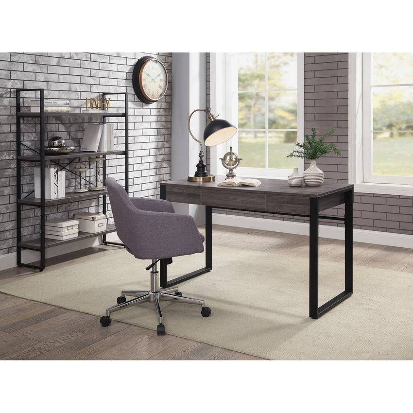 Lorell SOHO Rustic 4 - Shelf Metal Frame Bookcase 39.4"W x 11.8"D x 57.5"H (LLR - LLR976X) - SchoolOutlet