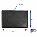 Lorell Ergonomic Anti - Fatigue Workstation Mat 36 x 24 in Polyurethane Foam Black (LLR - LLR99527) - SchoolOutlet