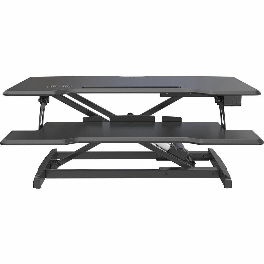 Lorell Electric Desk Riser with Wireless Charging 20"H x 19.25"W x 33.5"D Black (LLR - LLR99530) - SchoolOutlet