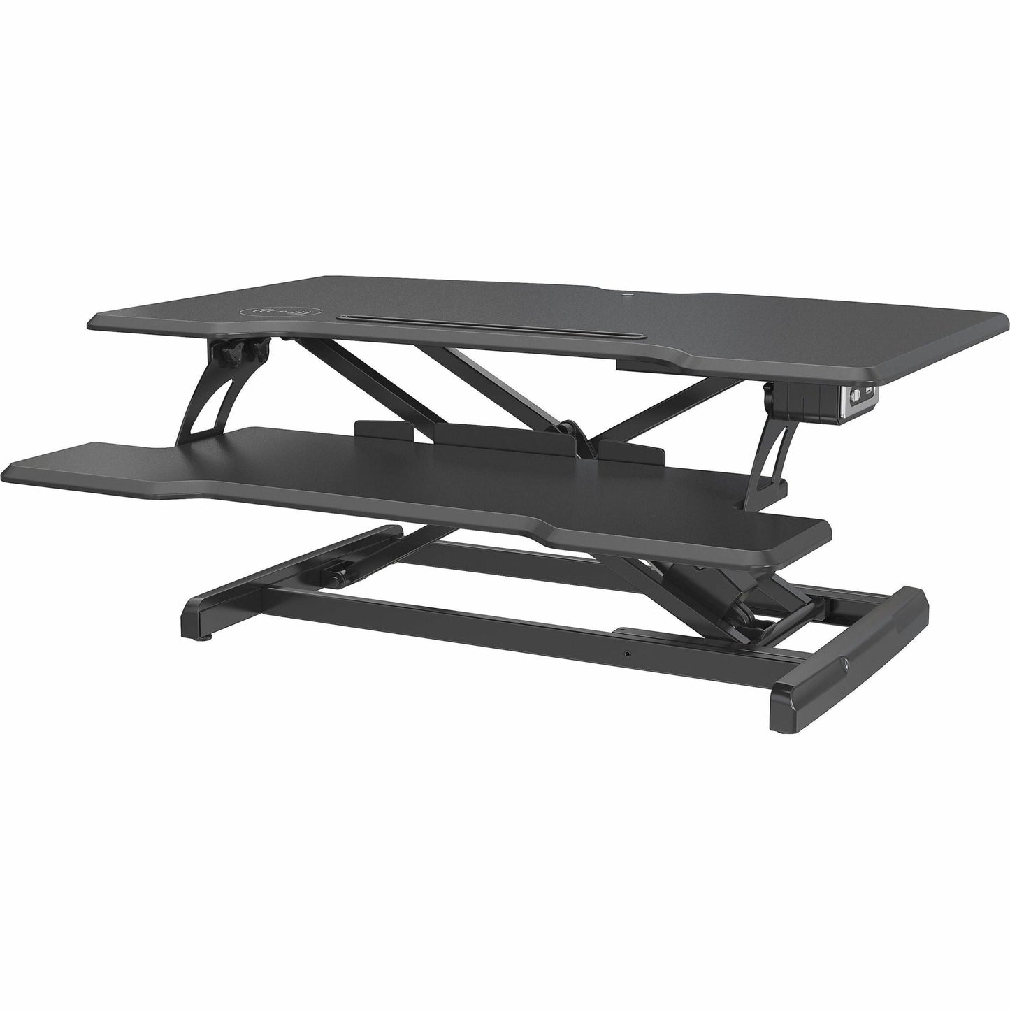 Lorell Electric Desk Riser with Wireless Charging 20"H x 19.25"W x 33.5"D Black (LLR - LLR99530) - SchoolOutlet