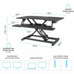 Lorell Electric Desk Riser with Wireless Charging 20