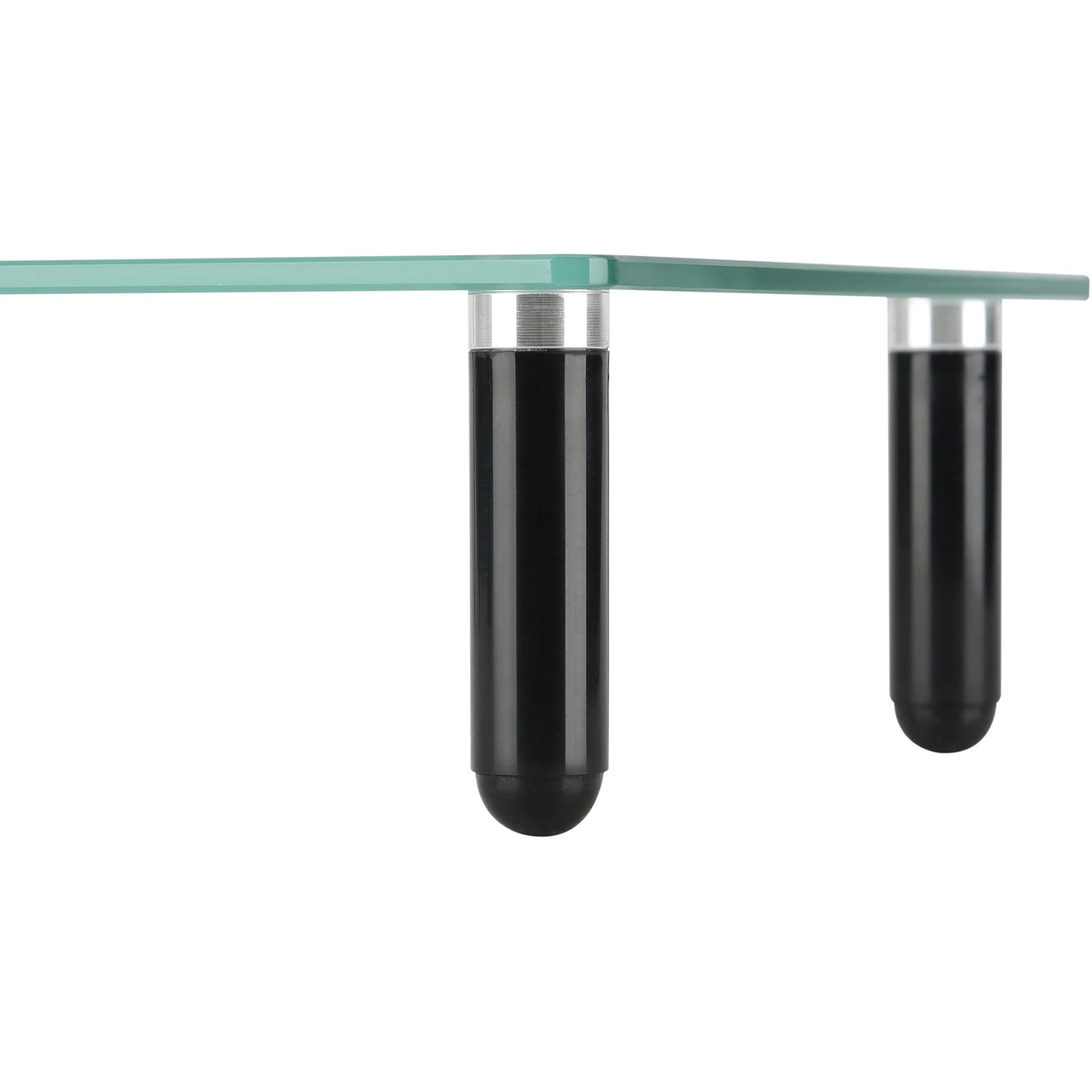 Lorell 4 - Leg Single - Shelf Glass Monitor Stand 3"H x 22"W x 8.25"D Clear/Black (LLR - LLR99533) - SchoolOutlet