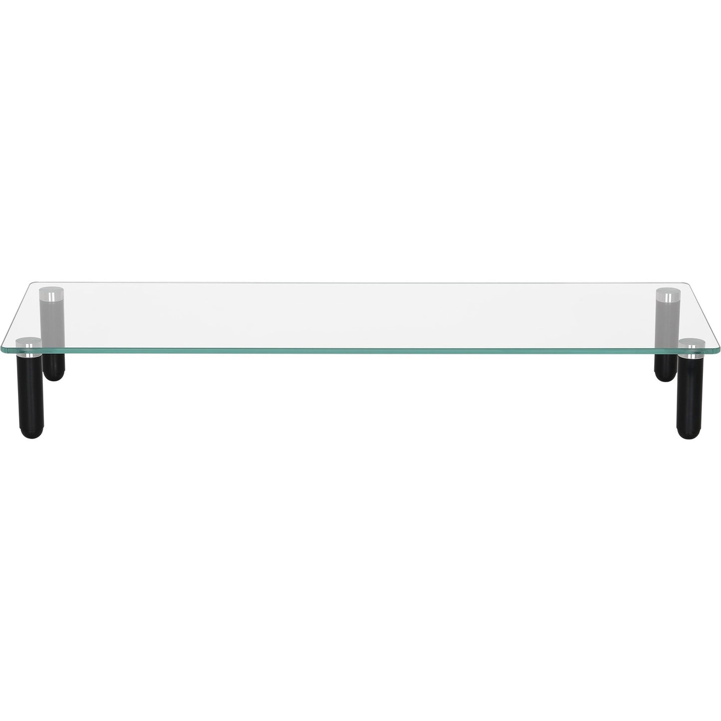 Lorell 4 - Leg Single - Shelf Glass Monitor Stand 3"H x 22"W x 8.25"D Clear/Black (LLR - LLR99533) - SchoolOutlet