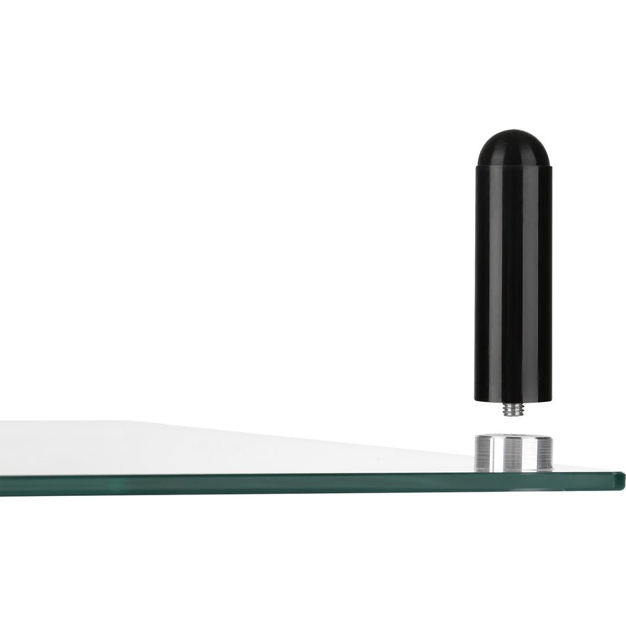 Lorell 4 - Leg Single - Shelf Glass Monitor Stand 3"H x 22"W x 8.25"D Clear/Black (LLR - LLR99533) - SchoolOutlet