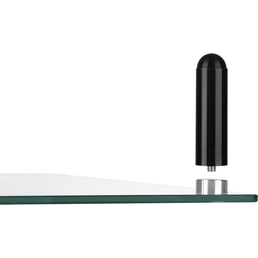 Lorell 4 - Leg Single - Shelf Glass Monitor Stand 3"H x 22"W x 8.25"D Clear/Black (LLR - LLR99533) - SchoolOutlet