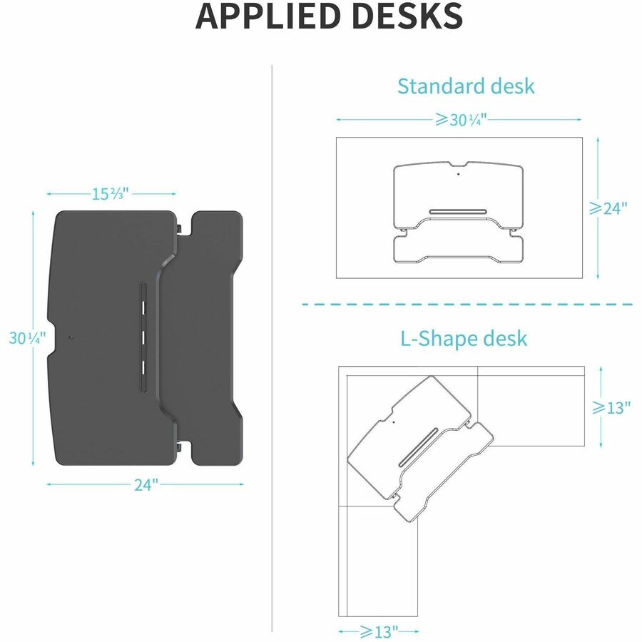 Lorell X - Type Slim Desk Riser 16.5"H x 20"W Black (LLR - LLR99539) - SchoolOutlet