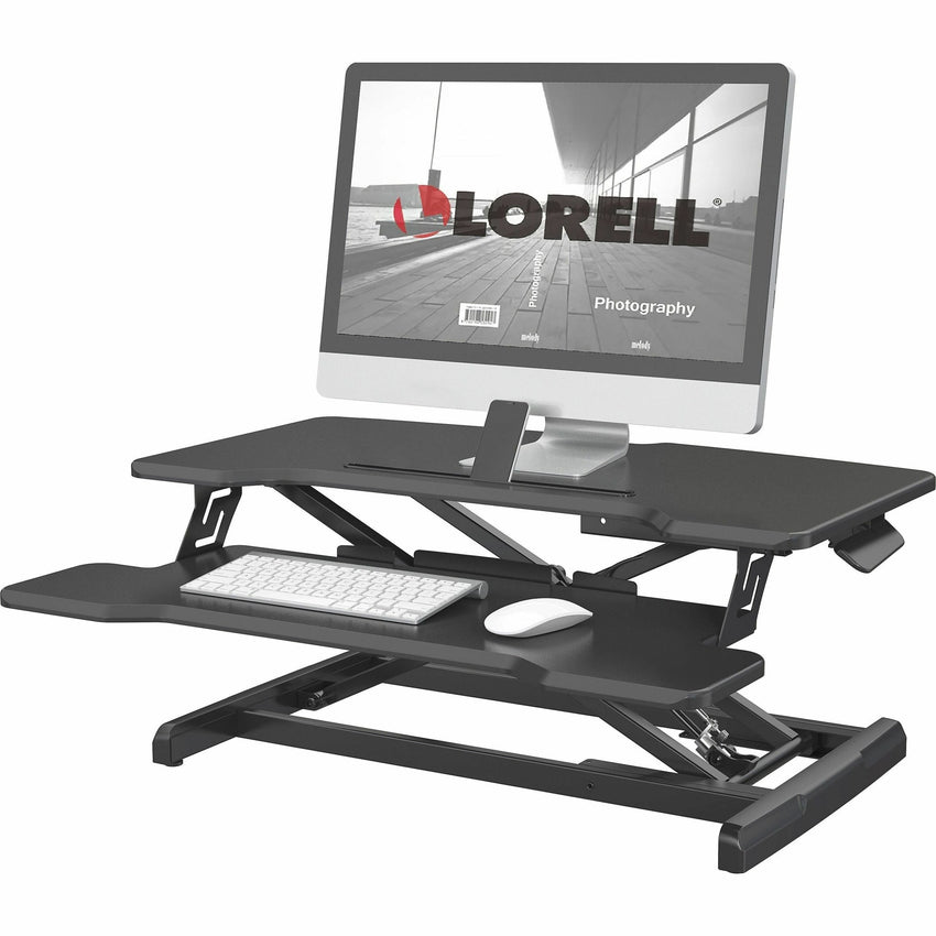 Lorell X - Type Slim Desk Riser 16.5"H x 20"W Black (LLR - LLR99539) - SchoolOutlet