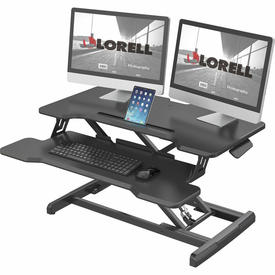 Lorell X - Type Slim Desk Riser 16.5"H x 20"W Black (LLR - LLR99539) - SchoolOutlet
