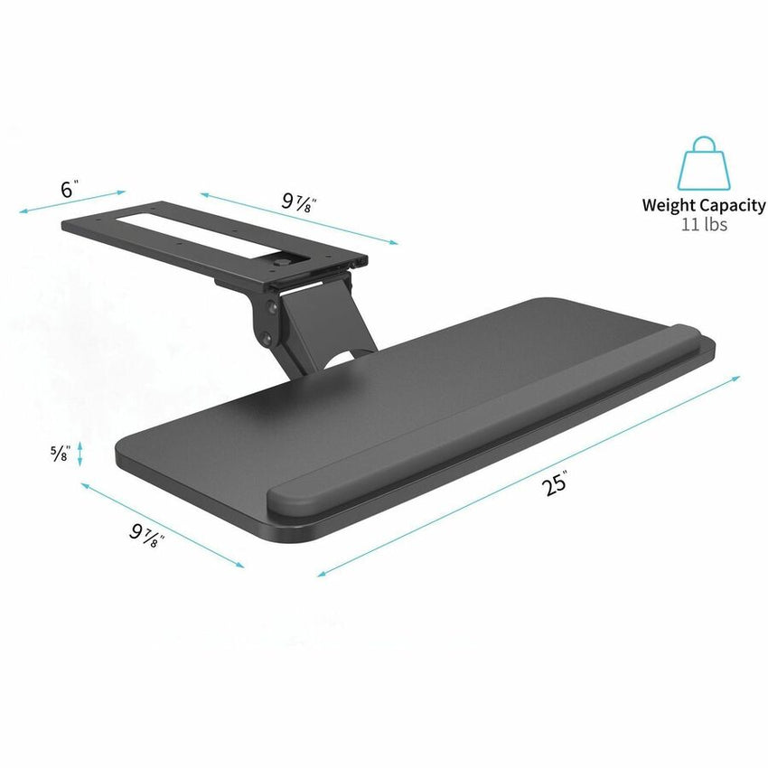 Lorell Universal Keyboard Tray Desk Mountable 10.9"W x 28.5"L x 5"H (LLR - LLR99543) - SchoolOutlet