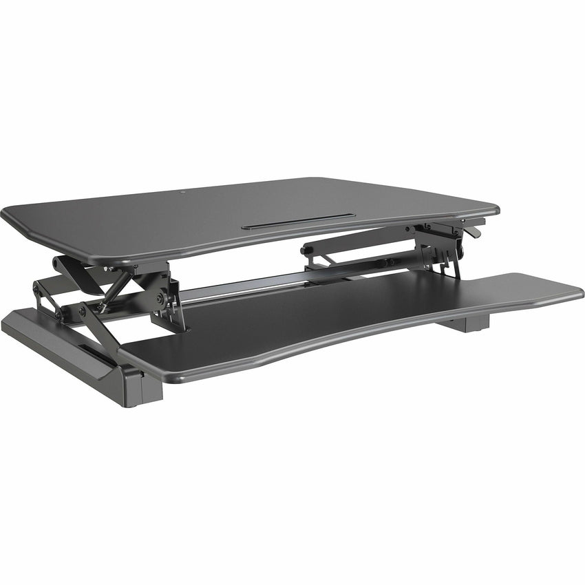 Lorell Gas Lift Monitor Riser 19.5"H x 35.5"W x 23.25"D Black (LLR - LLR99553) - SchoolOutlet