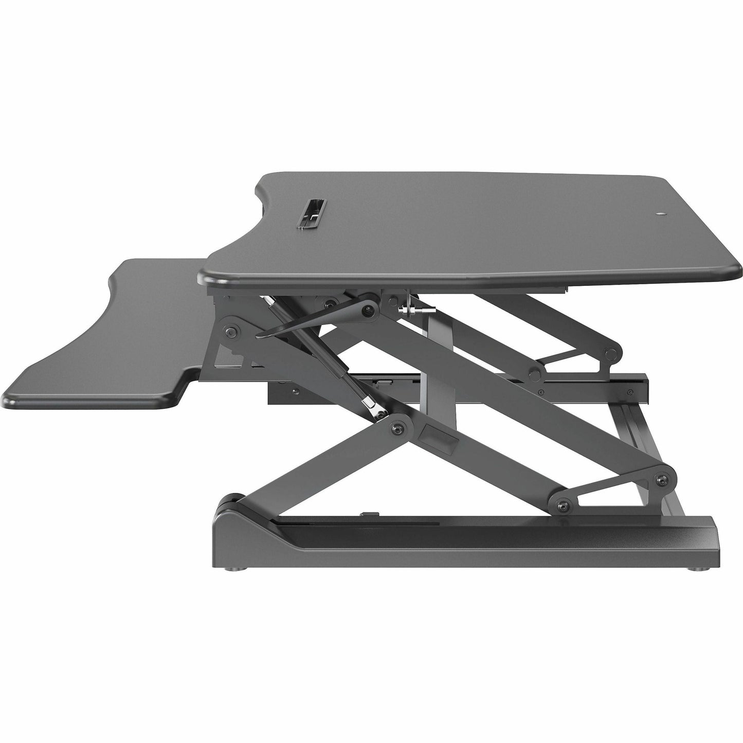 Lorell Gas Lift Monitor Riser 19.5"H x 35.5"W x 23.25"D Black (LLR - LLR99553) - SchoolOutlet