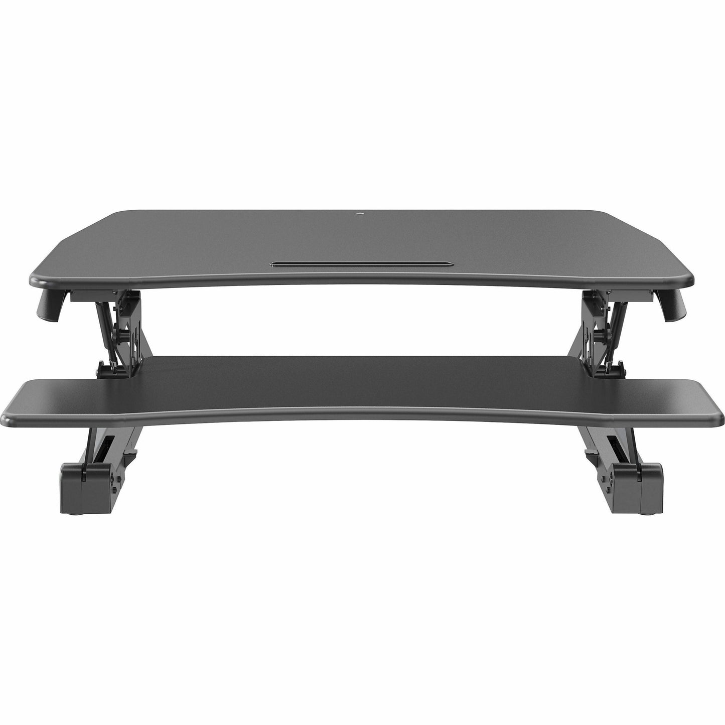 Lorell Gas Lift Monitor Riser 19.5"H x 35.5"W x 23.25"D Black (LLR - LLR99553) - SchoolOutlet