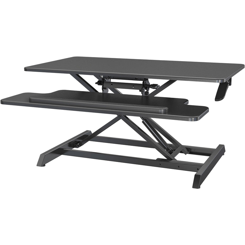 Lorell Large Monitor Desk Riser 19.63"H x 35.38"W x 19.25"D Black (LLR - LLR99555) - SchoolOutlet