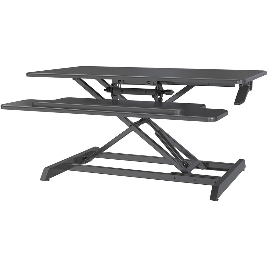 Lorell Large Monitor Desk Riser 19.63"H x 35.38"W x 19.25"D Black (LLR - LLR99555) - SchoolOutlet