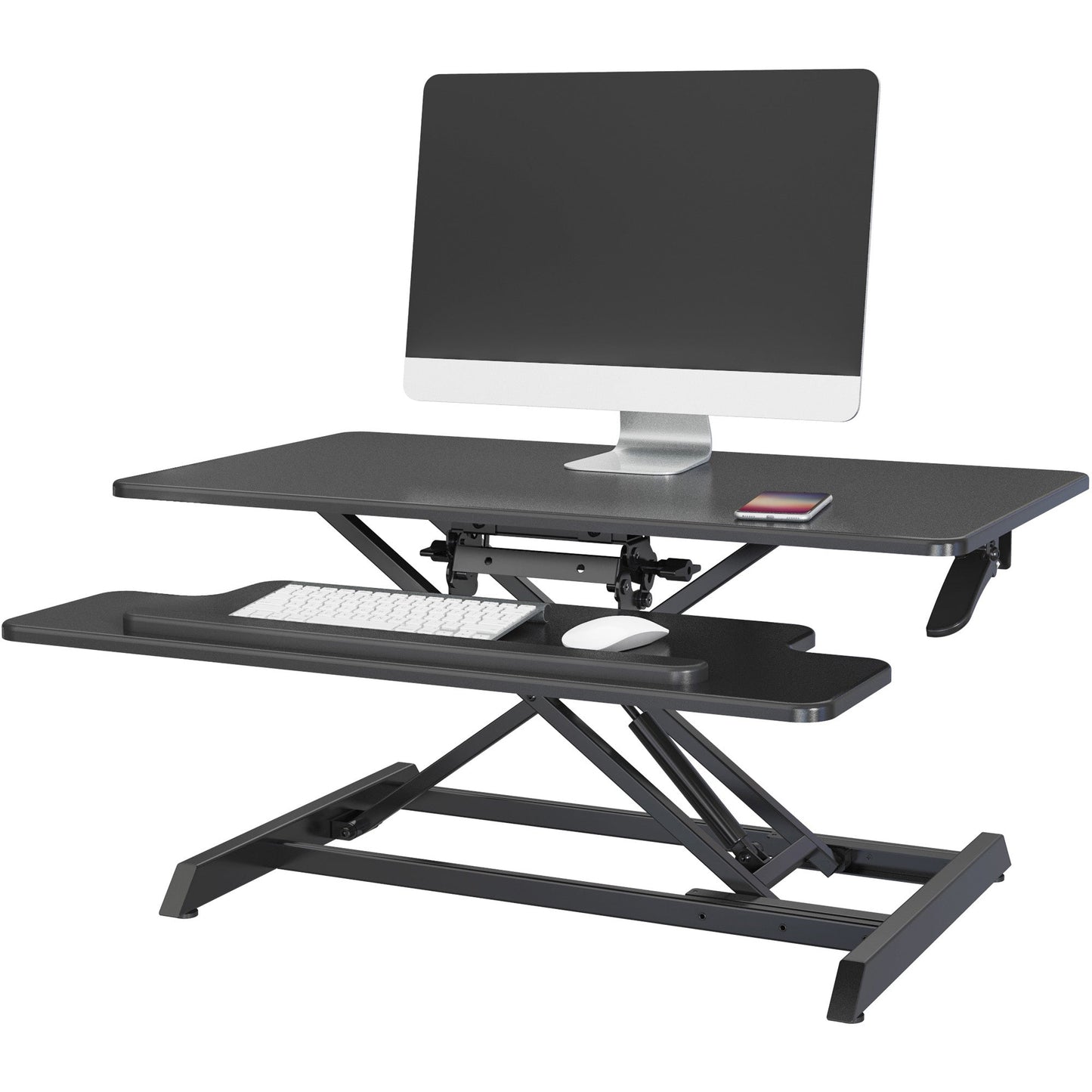 Lorell Large Monitor Desk Riser 19.63"H x 35.38"W x 19.25"D Black (LLR - LLR99555) - SchoolOutlet